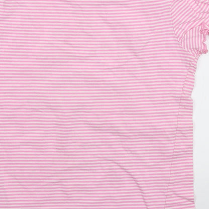 Cherokee Girls Pink Striped  Basic T-Shirt Size 7-8 Years