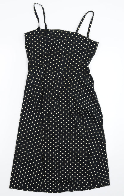 Divided Womens Black Polka Dot  Tank Dress  Size 10