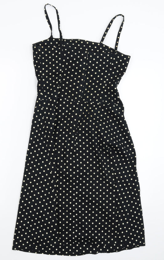Divided Womens Black Polka Dot  Tank Dress  Size 10