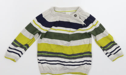 H&M Baby Multicoloured Striped Knit Pullover Jumper Size 6-9 Months
