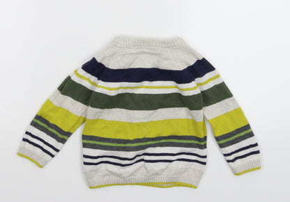 H&M Baby Multicoloured Striped Knit Pullover Jumper Size 6-9 Months