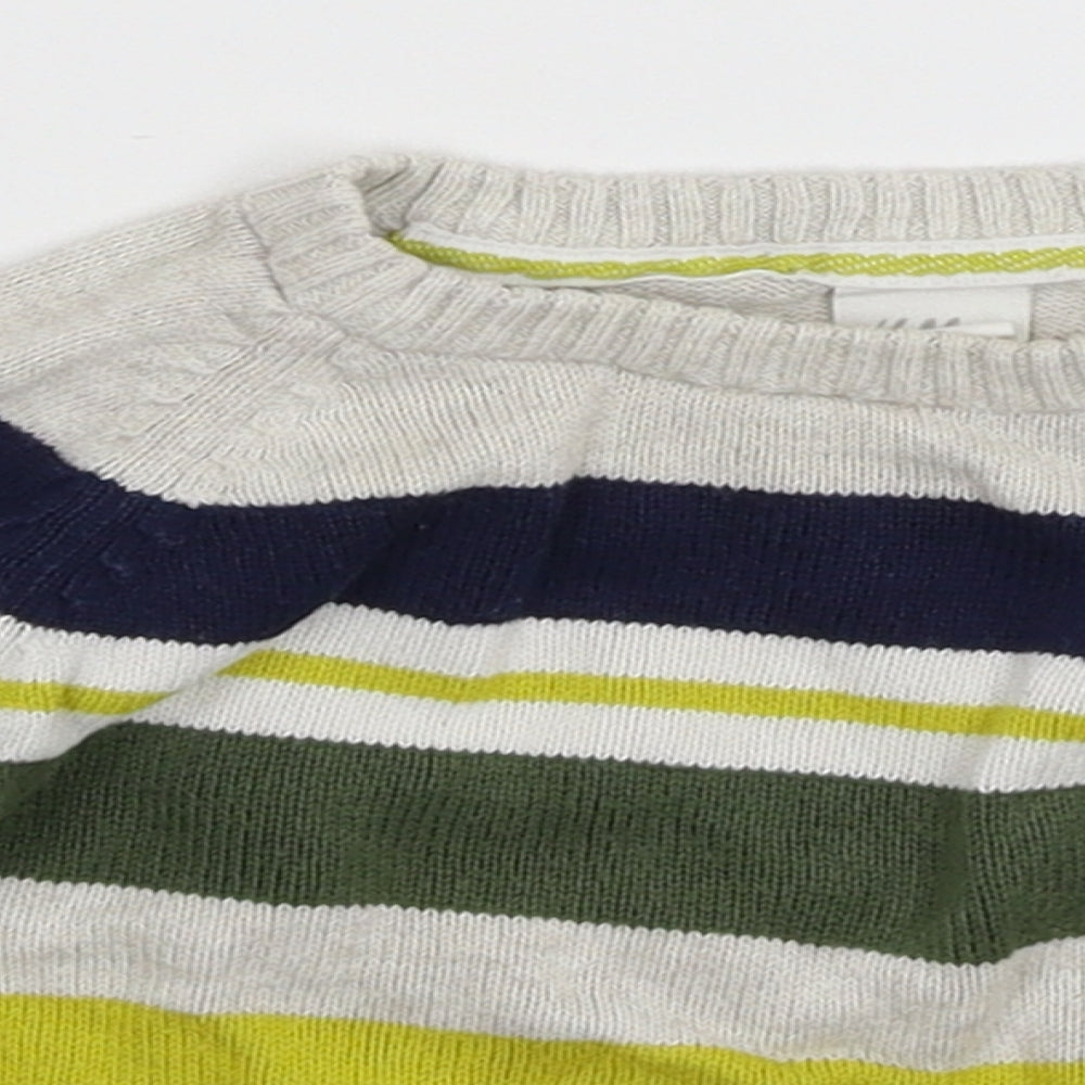 H&M Baby Multicoloured Striped Knit Pullover Jumper Size 6-9 Months