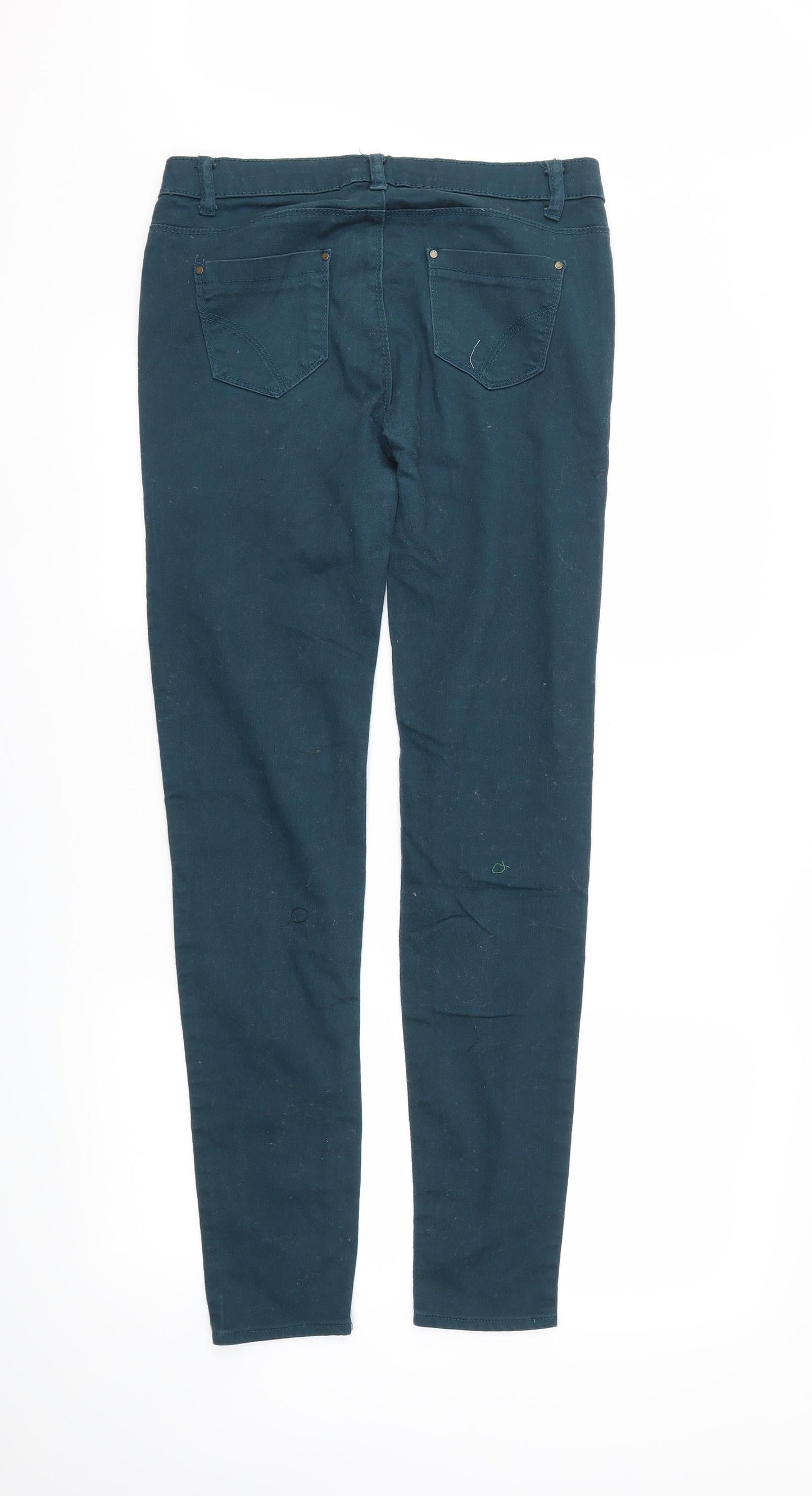 Womens UK Size 12 DenimCo Regular Fit Skinny Green Jeans