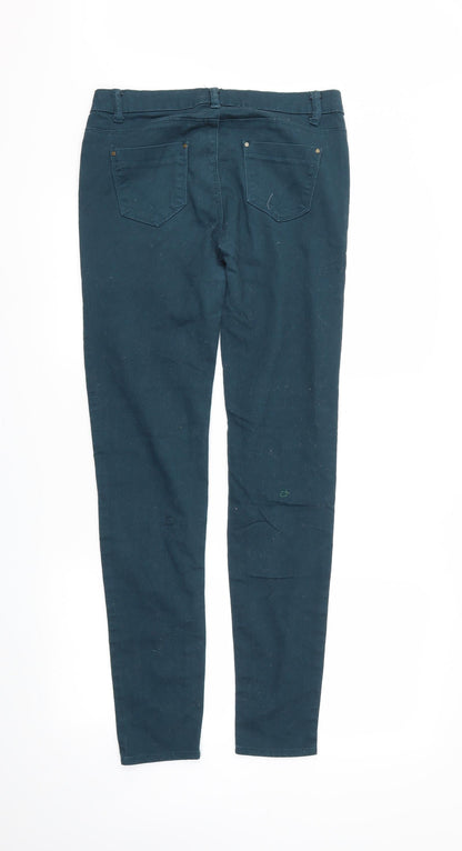 Womens UK Size 12 DenimCo Regular Fit Skinny Green Jeans