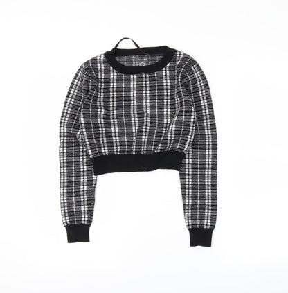 Primark Womens Black Plaid  Pullover Jumper Size 2XS