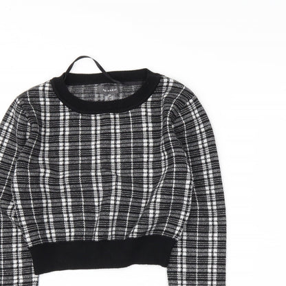 Primark Womens Black Plaid  Pullover Jumper Size 2XS