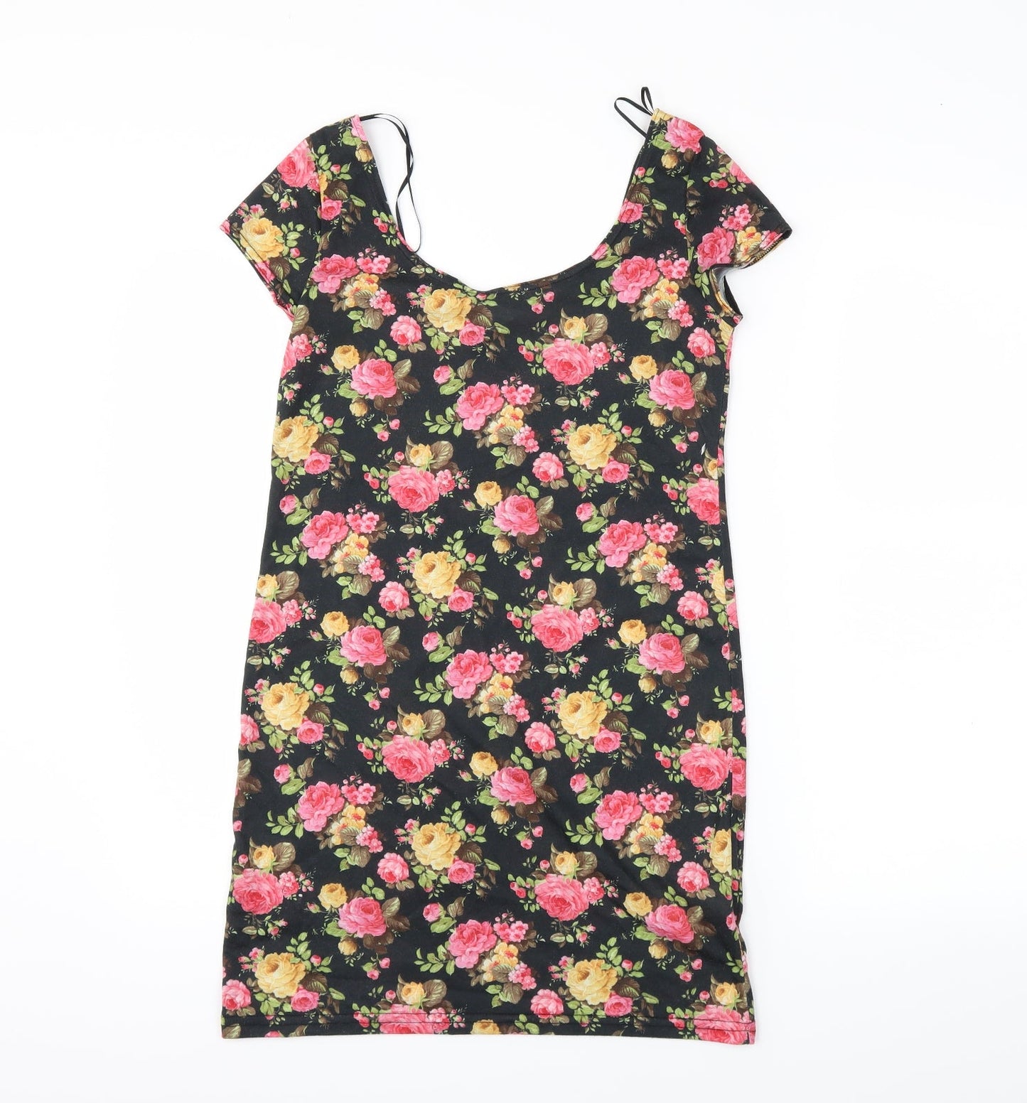 Womens UK Size 10 newlook Black Basic T-Shirt
