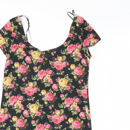 Womens UK Size 10 newlook Black Basic T-Shirt