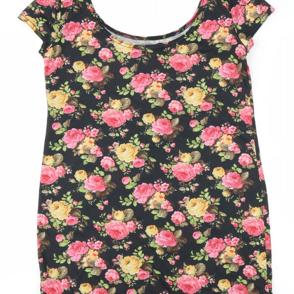 Womens UK Size 10 newlook Black Basic T-Shirt