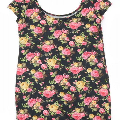 Womens UK Size 10 newlook Black Basic T-Shirt