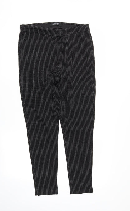 Dorothy Perkins Womens Black Striped  Dress Pants Trousers Size 12 L27 in