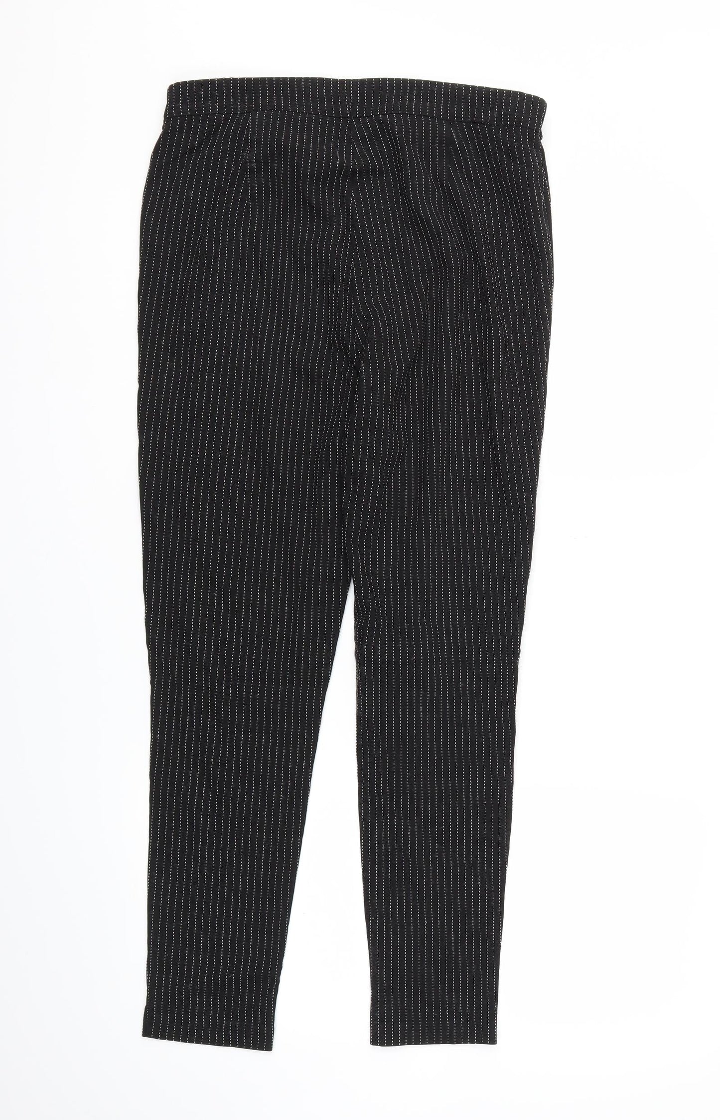 Dorothy Perkins Womens Black Striped  Dress Pants Trousers Size 12 L27 in