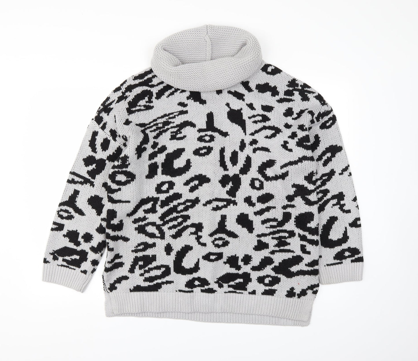 Preworn Womens Grey Animal Print  Pullover Jumper Size L