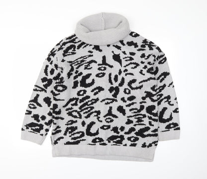Preworn Womens Grey Animal Print  Pullover Jumper Size L