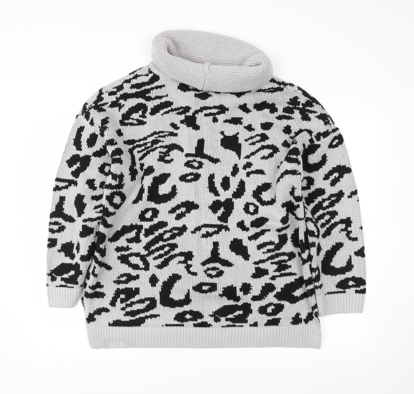 Preworn Womens Grey Animal Print  Pullover Jumper Size L
