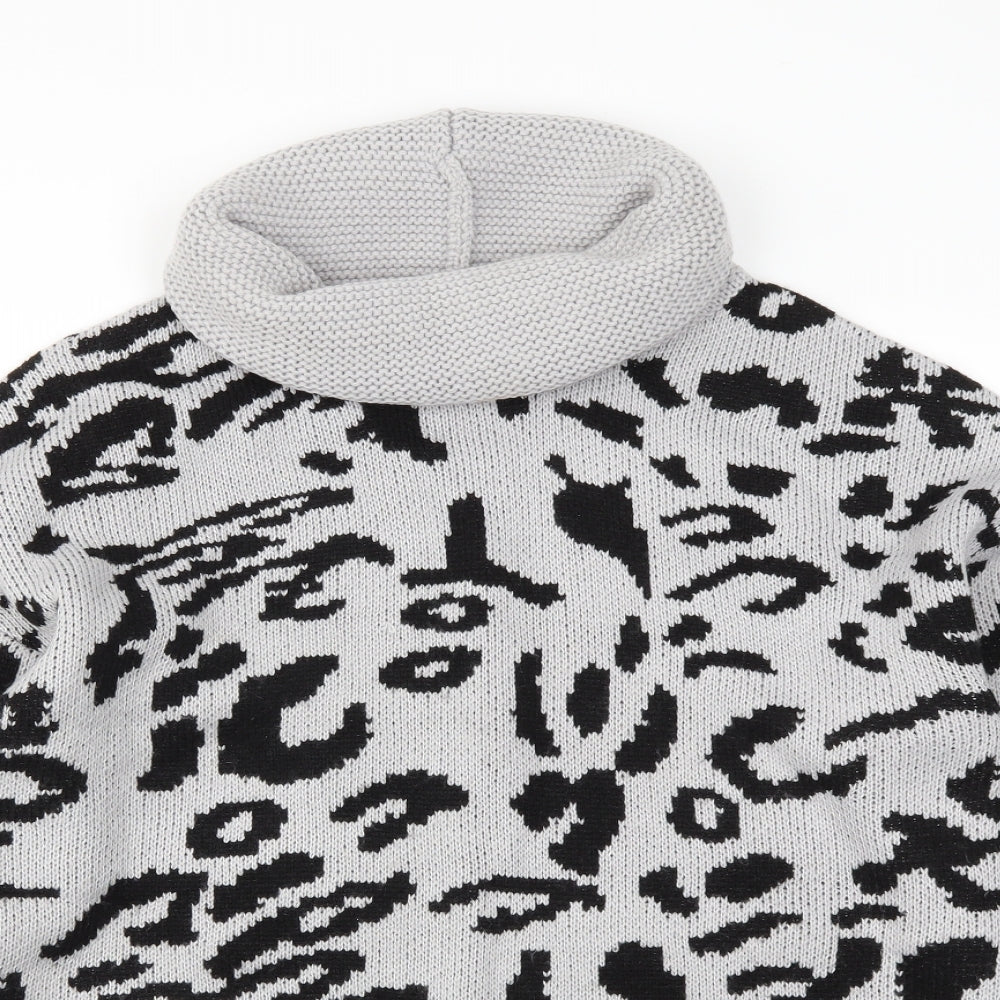 Preworn Womens Grey Animal Print  Pullover Jumper Size L