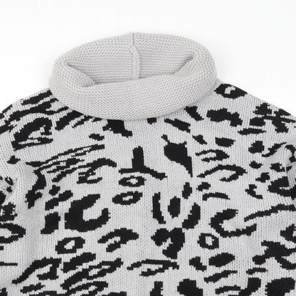 Preworn Womens Grey Animal Print  Pullover Jumper Size L