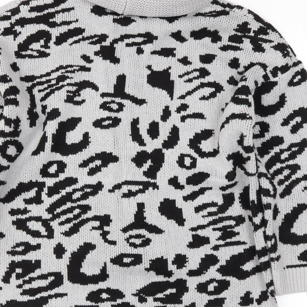 Preworn Womens Grey Animal Print  Pullover Jumper Size L