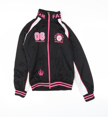 Fashion Girls Black   Varsity Jacket Jacket Size 14 Years
