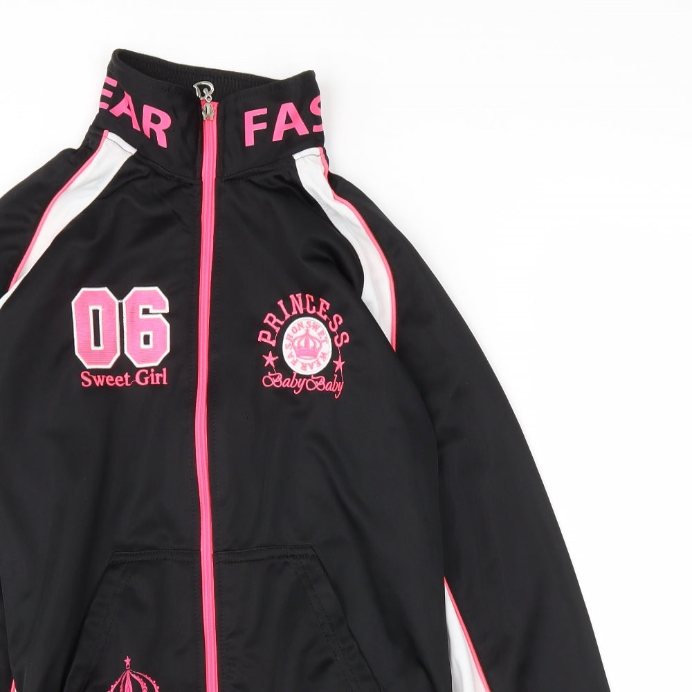 Fashion Girls Black   Varsity Jacket Jacket Size 14 Years