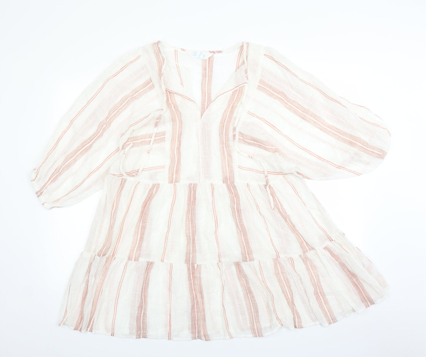 Primark Womens Beige Striped  A-Line  Size 12