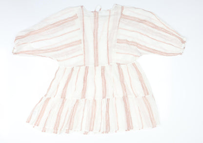 Primark Womens Beige Striped  A-Line  Size 12