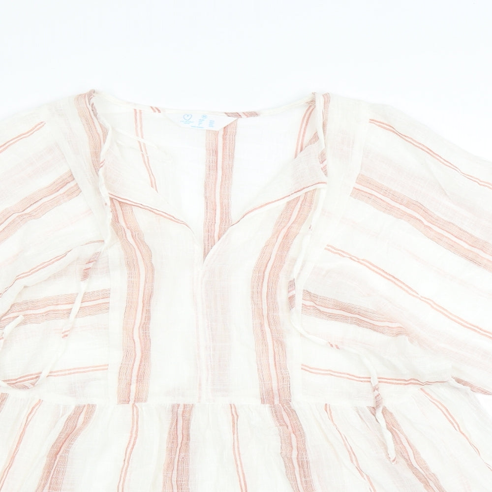 Primark Womens Beige Striped  A-Line  Size 12