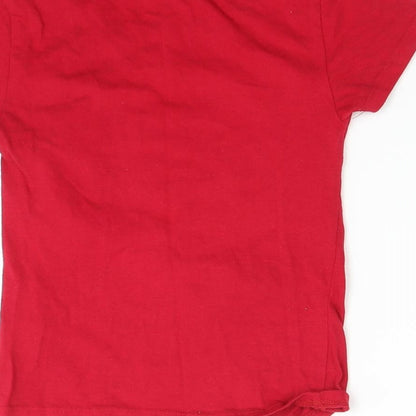 Cute 4 u Girls Red   Basic T-Shirt Size 6 Years  - embossed