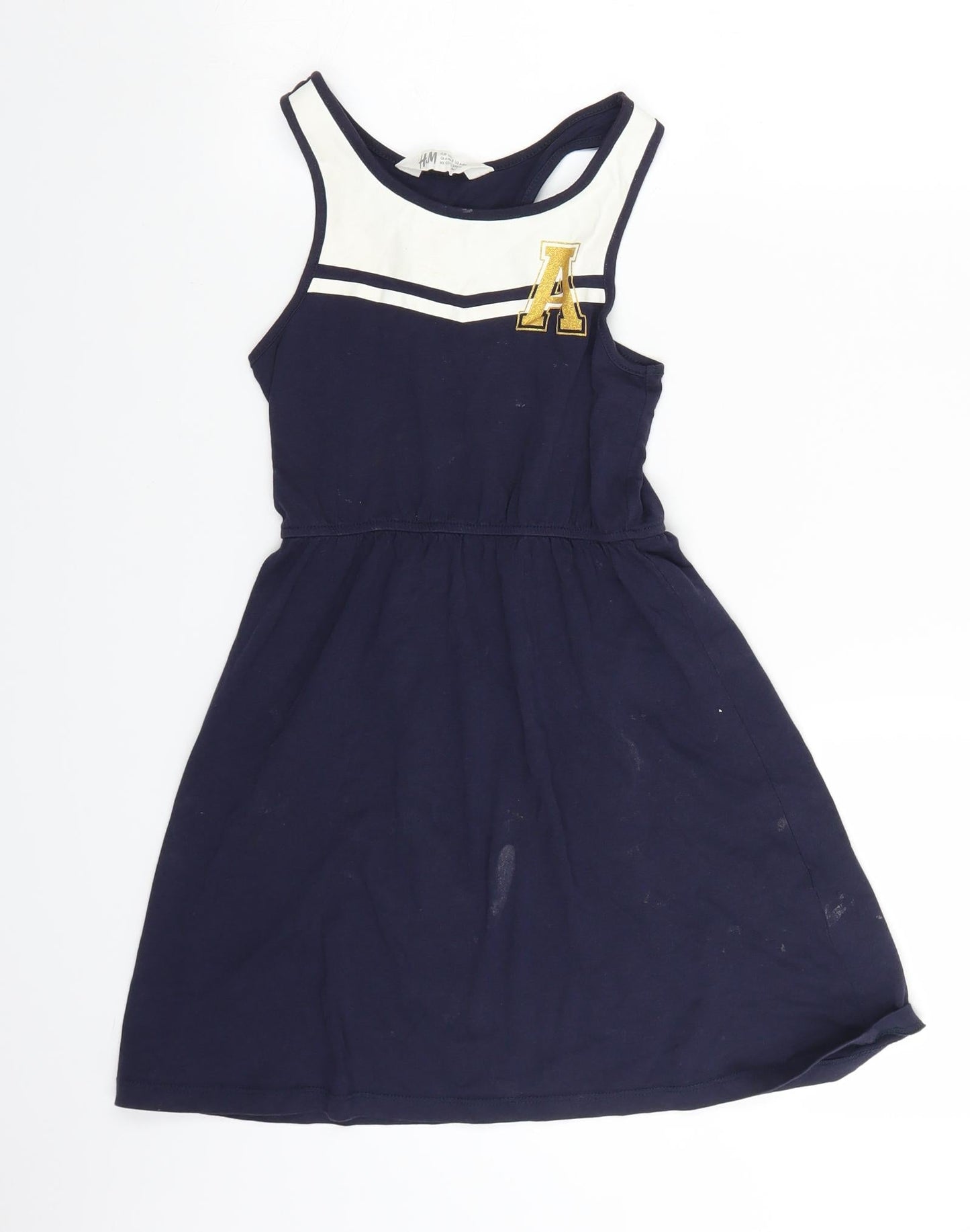 H&M Girls Blue   Fit & Flare  Size 7 Years  - cheer leader