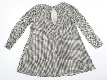 H&M Womens Grey Plaid  A-Line  Size 14