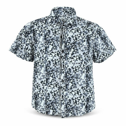 Next Boys Grey Geometric  Basic Button-Up Size 7 Years
