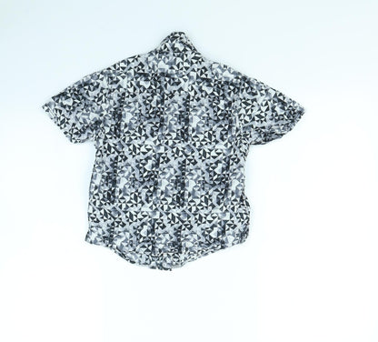 NEXT Boys Grey Geometric  Basic Button-Up Size 7 Years