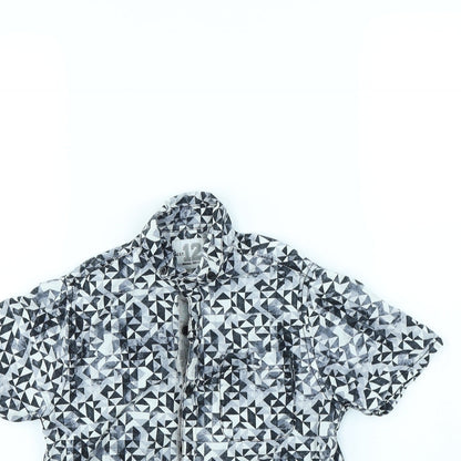 NEXT Boys Grey Geometric  Basic Button-Up Size 7 Years