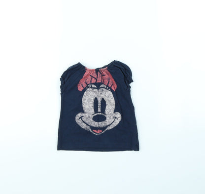 Next Baby Blue   Basic T-Shirt Size 3-6 Months  - Minnie mouse