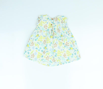 M&S Girls Yellow Floral  Fit & Flare  Size 3-6 Months