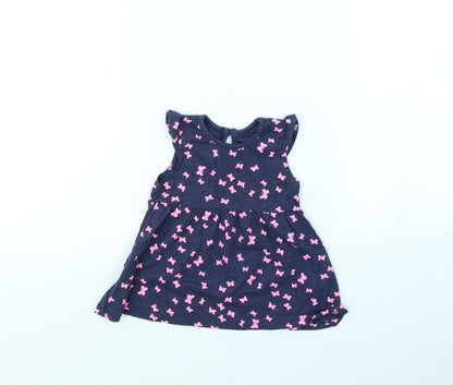 Primark Baby Blue Spotted  Fit & Flare  Size 3-6 Months  - Butterflies