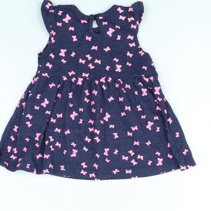 Primark Baby Blue Spotted  Fit & Flare  Size 3-6 Months  - Butterflies
