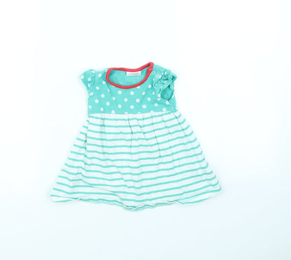 NEXT Girls Green Striped  Fit & Flare  Size 3-6 Months