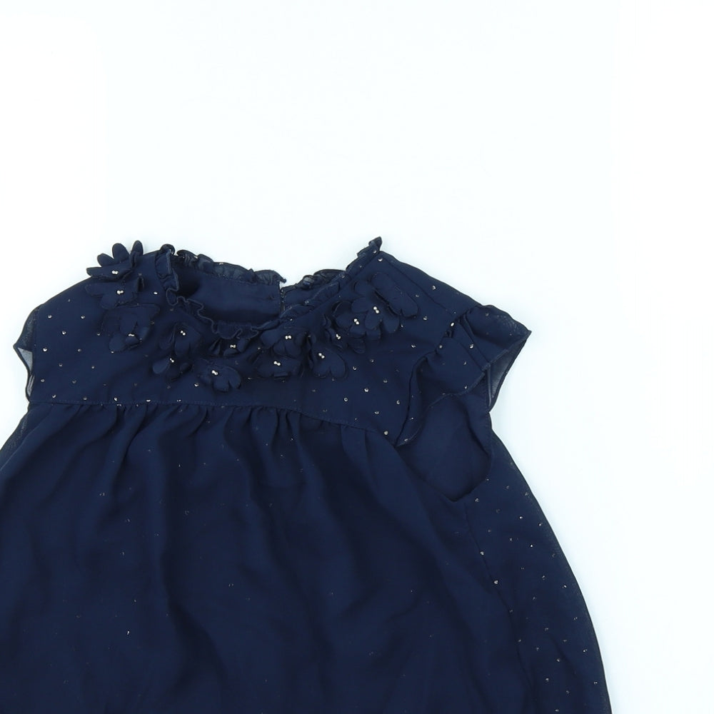 George Girls Blue  Ramie Fit & Flare  Size 8 Years