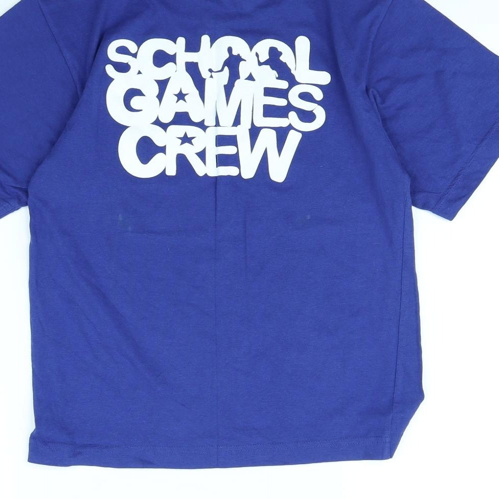 Blue Max Boys Blue   Basic T-Shirt Size 9 Years  - school games crew