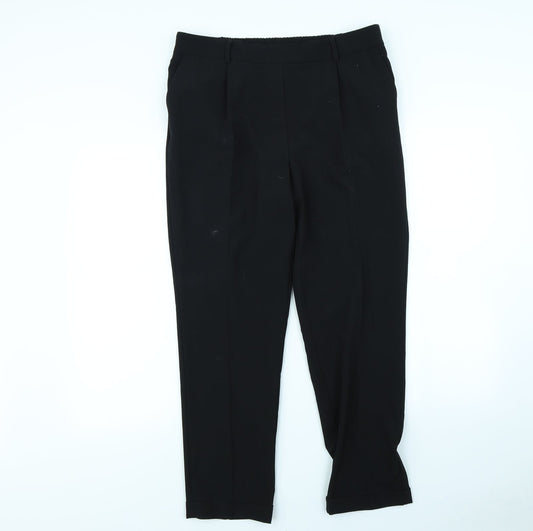 Womens UK Size 14 Papaya Regular Fit Dress Pants Black Trousers