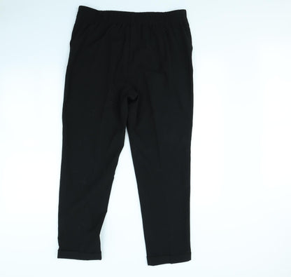 Womens UK Size 14 Papaya Regular Fit Dress Pants Black Trousers
