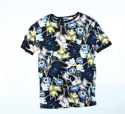 TU Womens Black Floral  T-Shirt Dress  Size 12