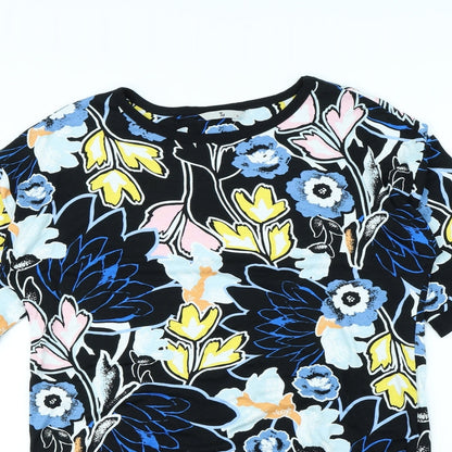TU Womens Black Floral  T-Shirt Dress  Size 12