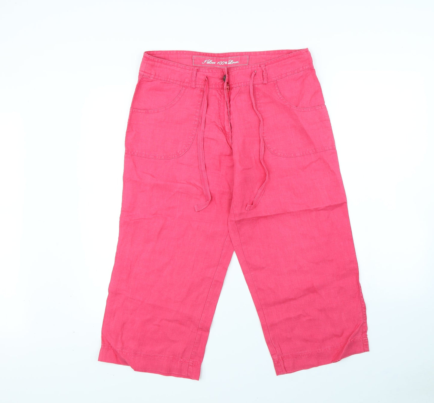 Denim & Co. Womens Pink   Trousers  Size 10 L21 in
