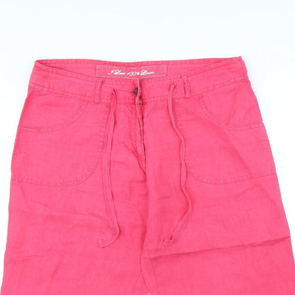 Denim & Co. Womens Pink   Trousers  Size 10 L21 in