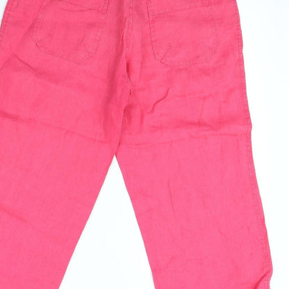 Denim & Co. Womens Pink   Trousers  Size 10 L21 in