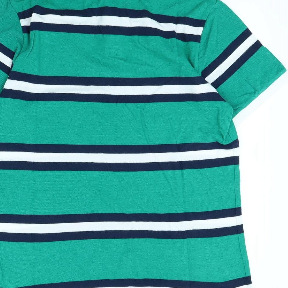 Primark Mens Green Striped   Polo Size L