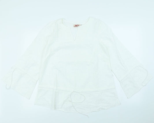 Womens UK Size S Preworn White Basic Blouse