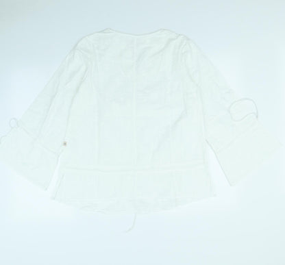 Womens UK Size S Preworn White Basic Blouse
